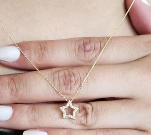 สร้อยคอจี้ดาว สร้อยคอเงินสเตอร์ลิงแบบกําหนดเองที่สวยงาม จี้ Moissanite จี้ของขวัญสําหรับเธอ - Product Image 2