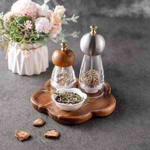 Plateaux et plateaux en bois pour assiettes à dîner 8 pouces plateau de service en bois d'acacia plateaux de service en bois pour la décoration intérieure, nourriture - Product Image 6