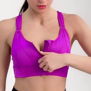 Conjunto de Yoga de Dos Piezas con Cierre Frontal y Diseño Personalizado para Mujer, Talla Grande, Transpirable, con Espalda Cruzada y Estampado a Cuadros - Product Image 1