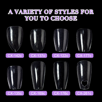 504 pièces/boîte pointes d'extension d'ongles en Gel souple artificiel avec boîte d'emballage ABS naturel Transparent court couverture complète pointes d'ongles