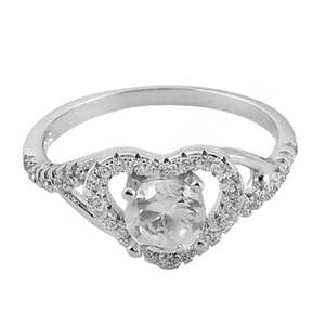 Anillo de Compromiso de Plata 925 con Baño de Oro Rosa y Zirconia en Forma de Corazón para Mujer, Corte Brillante, Engaste de Garra, Estilo Moderno, Joyería Fina - Product Image 2