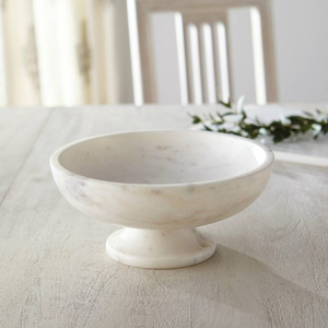 Frutero de Pedestal de mármol blanco moderno de alta calidad, centro de mesa decorativo de piedra Natural hecho a mano para el hogar, boda pulida - Product Image 1