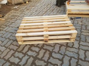 พาเลทไม้ยูโร4ทิศทางแบบเดี่ยวขนาด1200x1000X150มม. ไม้สนเนื้อแข็งสีเหลืองสำหรับใช้ในอุตสาหกรรมพาเลท EUR/epal - Product Image 2