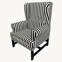 Chaise de loisirs de salon meubles de salon chaise de luxe à dossier haut fauteuil à dossier arrière tissu chaises d'appoint à rayures Inde