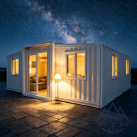Villa modulaire préfabriquée de luxe en conteneur extensible de 20 pieds, 37 m² avec salle de bain, à vendre pour hôtel