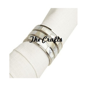 Anillo de servilleta de metal de calidad superior con nácar para uso en el hogar, hoteles y restaurantes. - Product Image 2