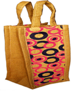Reusable Geometric Pattern <b>Small</b> Jute Wine Bottle Carry <b>Bags</b> with Handle Eco-Friendly Christmas Gift & Travel Shopping <b>Bags</b> - Product Image 1