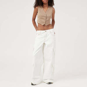 Y2K <b>Womens</b> Wide Leg Denim <b>Jeans</b> White Washed Boyfriend Relaxed Fit Pantalones <b>Purple</b> Brand Streetwear - Product Image 1