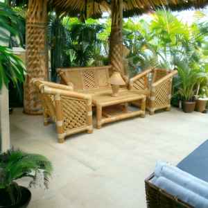 Juego de sofá de bambú tradicional de lujo para jardín interior, hogar, restaurante, balcón para Villa, parque, jardín, aplicación - Product Image 6