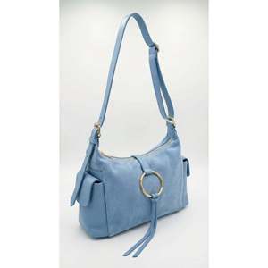Borsa a Tracolla Morbida in Vera Pelle Scamosciata e Pelle Dollaro - Made in Italy - Art. 26036 - Product Image 1