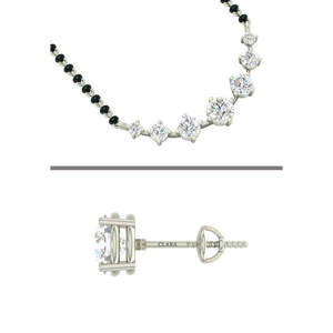 Compre un Conjunto de Mangalsutra de Plata Pura, Joyería Fina con Diamante de Corte Esmeralda Chapado en Oro, para Regalo de Boda o Fiesta para Esposa - Product Image 5