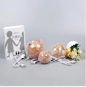 Gradation rotative Super belle glace en verre de l'Himalaya fissuré lumière de sel naturel lampe de nuit chaude créative - Product Image 3