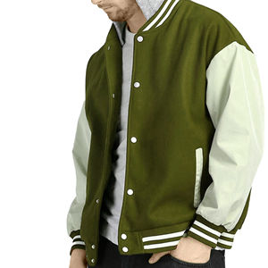 Chaqueta de Béisbol de Invierno/Chaqueta Universitaria para Hombre, Chaqueta Varsity Personalizada con Cuerpo de Lana, Mangas de Cuero con Capucha y Forro Polar de Algodón - Product Image 5
