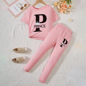 2024 New Fashionable Design Casual Wear Women's T Shirt and Trouser <b>Sets</b> / Girls New Style Casual Sports Wear <b>Twin</b> <b>Sets</b> OEM - Product Image 1