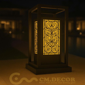 DNT.004.04 Lampe de jardin LED haut de gamme blanc chaud, lampes paysagères IP65 étanches, corps en aluminium et fer, électrique 3000K pour hôtels - Product Image 1