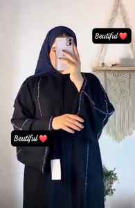 Prima elegante modesto bordado a mano de las mujeres Abayas Dubai vestidos tradicionales formales hermosa ropa musulmana tradicional - Product Image 3