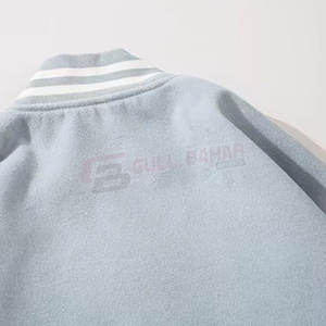 Veste d'université en laine mélangée pour femmes avec manches en cuir synthétique et doublure douce Veste d'université légère pour femmes - Product Image 3