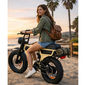 Bicicleta Eléctrica Retro Vintage con Doble Suspensión, Batería de Litio de 52V 1500W, Motor Trasero y Neumáticos Anchos - Product Image 1