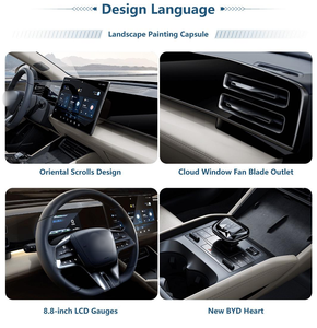 Berline hybride rechargeable 2024, nouvelle énergie PHEV, haute performance, moteur turbo allemand, prêt à l'exportation, intérieur foncé, pneus R17, transmission intégrale gauche - Product Image 3
