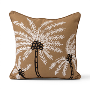 Washable Embroidered Square <b>Cushion</b> <b>Cover</b> with Palm Leaf Print-Home Hotel Hospital & Christmas Decor - Product Image 2