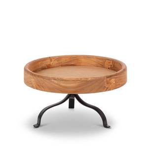 Support à gâteau en bois d'acacia, couleur naturelle, 2 étages, utilisation pour mariage, anniversaire, vaisselle, forme ronde, support à gâteau - Product Image 4