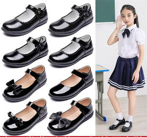 Надежный поставщик, детская спортивная обувь, 2025 Осенняя повседневная обувь, высокие модные черные туфли принцессы для девочек - Product Image 6