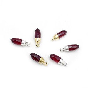 Colgante de punta de granate natural 5x13mm plata esterlina hecho a mano Spike piedra preciosa encanto pequeño colgante para la fabricación de joyas - Product Image 5