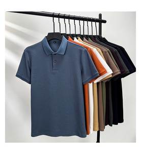 Polo Casual para Hombre, de Alta Calidad, Algodón Texturizado Súper Suave, Secado Rápido, Talla Grande, Etiqueta Personalizada, Color Sólido, Manga Corta - Product Image 2