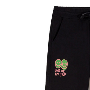 Pantalon décontracté élégant en molleton noir 200 GSM Streetwear motifs imprimés sur tout l'écran fermeture à la taille élastique - Product Image 3