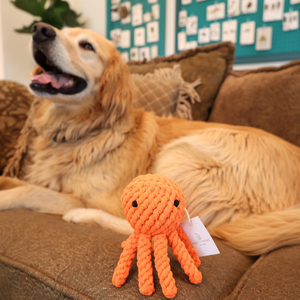 Giocattolo da Masticare per Cani a Forma di Polpo Ecologico e alla Moda Monli |   Eliminatore della noia |   Cura Artigianale |   Cotone Riciclato Premium Biodegradabile - Product Image 3