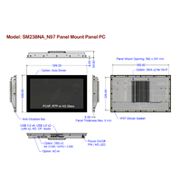 PC Panel Mount Industri 21.5" 1920x1080 Layar Sentuh IP67 Tahan Air Penyimpanan SSD+HDD CPU Intel RAM 8GB/16GB/32GB Garansi 1 Tahun