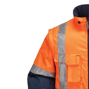 Uniforme de Seguridad Vial de Alta Resistencia, Personalizado, de Alta Visibilidad, Reflectante, con Costuras Duraderas, Desmontable, de Poliéster - Product Image 3