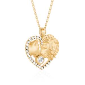 Jeulia Custom Couple Necklace Lion King Queen Vintage <b>Titanium</b> <b>Chain</b> - Product Image 2
