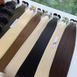 Venta al por mayor caliente todos los colores a granel Virgen Super doble dibujado ondulado recto vietnamita pelo crudo blanco chocolate rubio ceniza color oscuro - Product Image 1