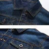 OEM jaket jins pria, Luaran kasual musim gugur, mantel berkancing, jaket Jeans ukuran besar untuk pria