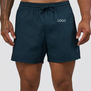 Pantalones Cortos Casuales para Hombre, Color Sólido, Material Ajustable, Mezcla de Algodón, Tejido Resistente con Cordón, Corte Regular, Precio al por Mayor - Product Image 1