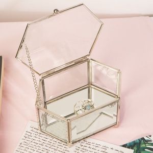 Newly launched Trendy Modern Design Home Decorative Metal <b>Glass</b> Trinket <b>Box</b>, covering the beauty of any room or table - Product Image 3