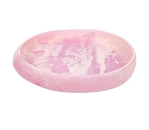 Saladier fait main en résine 3D personnalisé avec texture marbrée bol de décoration de maison de couleur rose utilisé dans la maison hôtel restaurant - Product Image 1