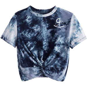T-shirt haut court pour femme le plus récent conçu de la collection Grace pour l'été Patches personnalisés décorés avec un trou - Product Image 4