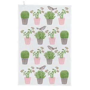 Vente en gros de torchons imprimés Cactus 100% coton pour nettoyer les plats de cuisine Marque privée Séchage rapide Ensemble de supermarché durable et biologique - Product Image 1