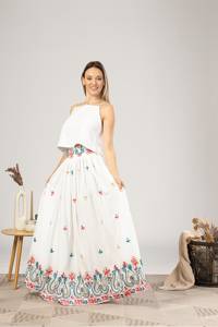 Ropa Trajes de falda Mujeres para faldas de oficina Mujeres Largo Verano plisado Tallas grandes Señoras Falda roja suave casual para fiestas - Product Image 6