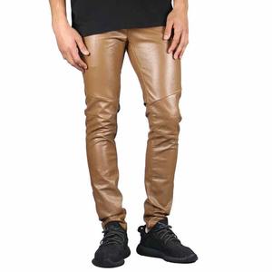 Design unique pas cher prix vente en ligne pantalon en cuir de qualité supérieure couleur personnalisée design pantalon en cuir pour hommes - Product Image 1