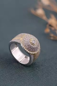 Anillo de diamantes chapado en oro de 18 quilates de lujo de alta calidad, joyería fina de Hip Hop para hombres - Product Image 5