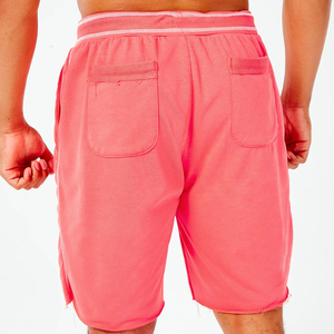 Pantalones cortos ligeros de talla grande de lana de algodón 100% de alta calidad con costuras en contraste en el cinturón pantalones cortos con logotipo estampado personalizado - Product Image 6