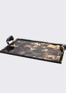 Design exclusif Plateau en corne de buffle véritable fini brillant et poli Vaisselle Article décoratif Plateau de service en corne alimentaire pour thé/café - Product Image 5