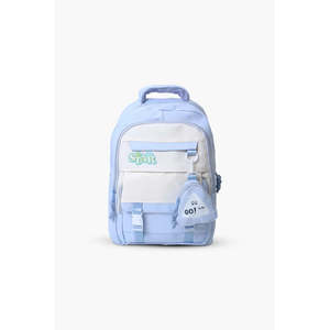 Mochila escolar impermeable para niñas, con forro de nailon y cierre de cremallera, con patrón de letras, para el día a día - Product Image 2
