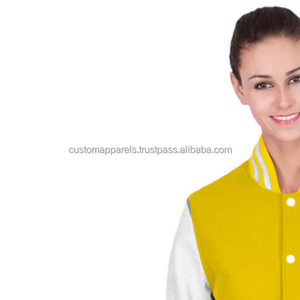 Chaqueta universitaria de algodón con logotipo personalizado Chaqueta universitaria de calle Premium para mujer - Product Image 5
