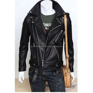 Nouvelle veste en simili cuir noir pour homme, style motard, avec fermeture éclair et col rabattable, idéale pour l'hiver - Product Image 1