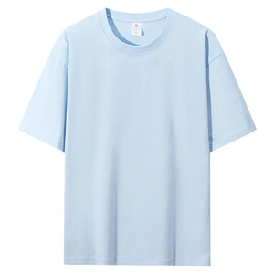 Wholesale <b>High</b>-quality 240grams Heavy-duty Pure Cotton <b>T</b> <b>Shirt</b> Round <b>Neck</b> Shoulder Solid Color Oversized <b>T</b>-<b>shirt</b> Custom logo - Product Image 4