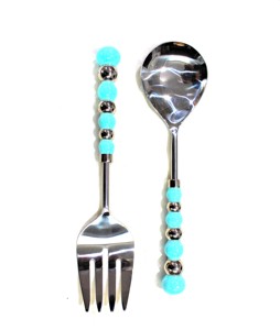 Nouvelle arrivee et ensemble de salade en métal au design unique avec poignée de perles servant un ensemble de salade en métal de qualité supérieure - Product Image 3